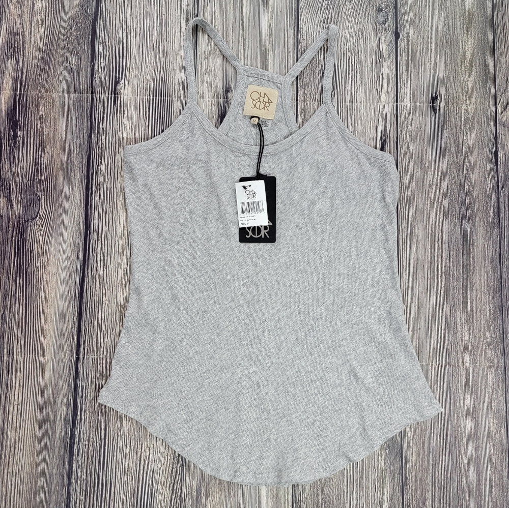 Chaser NWT Heather Grey Racerback Tank Top
